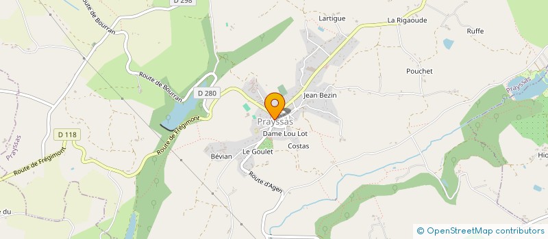 localisation de l'entreprise ALLIANCE CUISINE FROID CLIMATISATION  PRAYSSAS