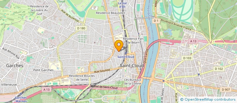 localisation de l'entreprise ALLIANCE ESPORT à SAINT-CLOUD
