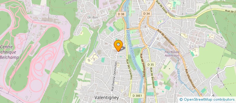 localisation de l'entreprise ALLIANCE FERMETURES 25  VALENTIGNEY