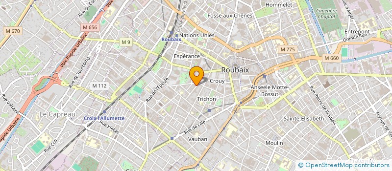 localisation de l'entreprise ALLIANCE NORD MENUISERIE à ROUBAIX