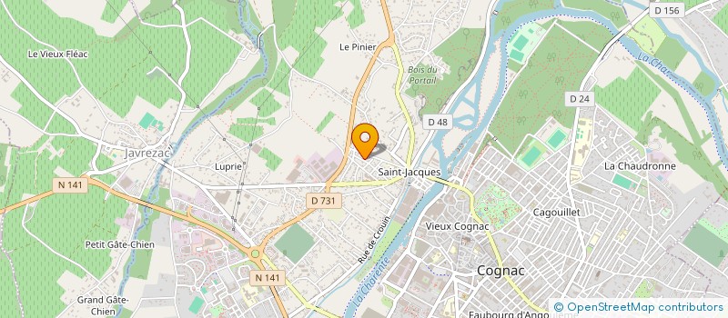 localisation de l'entreprise ALLIANCES PEINTURES à COGNAC
