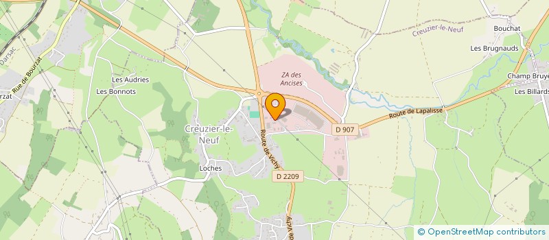 localisation de l'entreprise ALLIER DECOUPE à CREUZIER-LE-NEUF