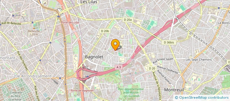 localisation de l'entreprise ALLO 1 CHAUFFEUR à BAGNOLET