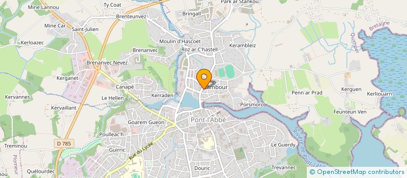 localisation de l'entreprise ALLO TAXI ALIZEE PAR ABREVIATION ATA  PONT-L'ABBE