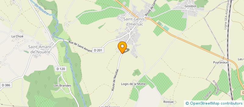 localisation de l'entreprise ALM CHARPENTE ET COUVERTURE à SAINT-GENIS-D'HIERSAC