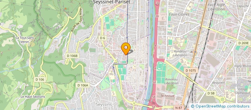 localisation de l'entreprise ALODIS 38 à SEYSSINS