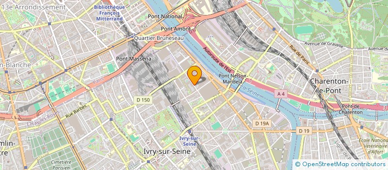 localisation de l'entreprise ALPAF (APPRENDRE, LIRE, PARLER LE FRANCAIS) à IVRY-SUR-SEINE
