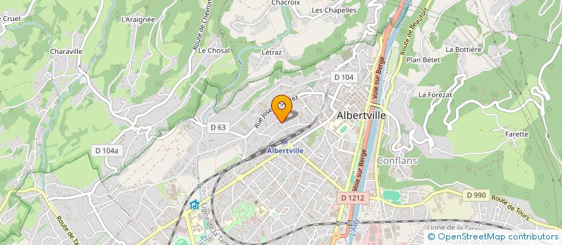 localisation de l'entreprise ALPES BATI CONSTRUCTION CARRELAGE  ALBERTVILLE