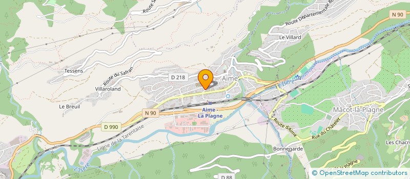 localisation de l'entreprise ALPES IMMOBILIER CONSEIL ET SERVICES  AIME-LA-PLAGNE