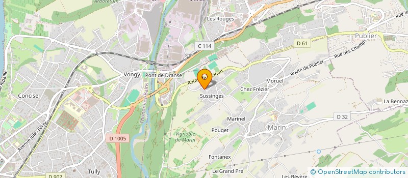 localisation de l'entreprise ALPES TENNIS à MARIN