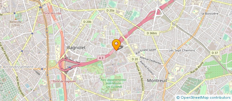 localisation de l'entreprise ALPHA 2001 à BAGNOLET
