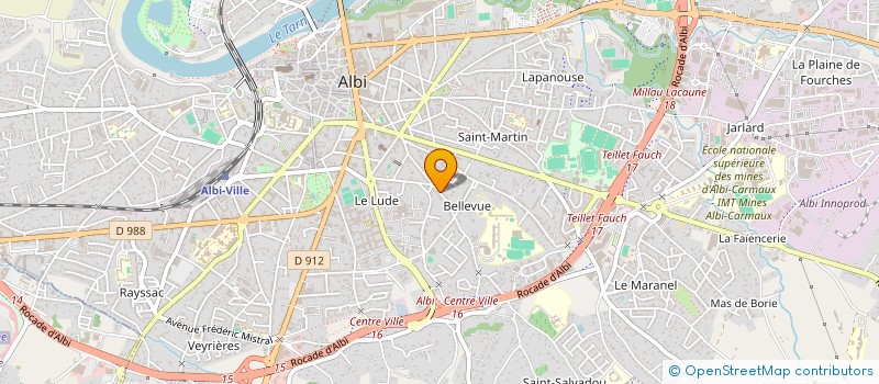 localisation de l'entreprise ALPHA à ALBI