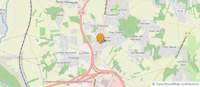 localisation de l'entreprise ALPHA ECHAFAUDAGES à CHAMPNIERS