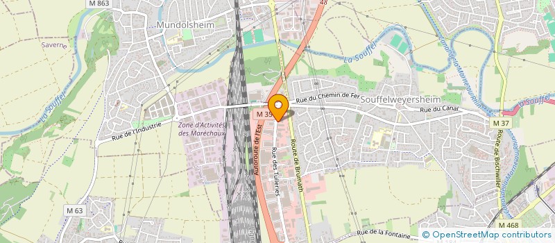 localisation de l'entreprise ALPHA SP  SOUFFELWEYERSHEIM