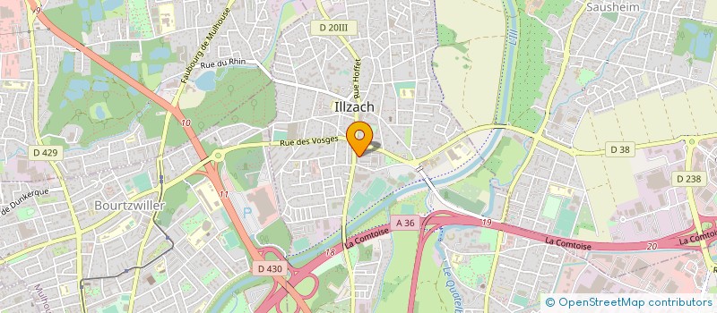 localisation de l'entreprise ALPHA TOUS TRAVAUX BATIMENT  ILLZACH