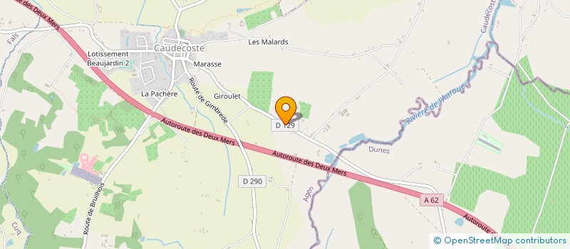 localisation de l'entreprise ALRO  CAUDECOSTE