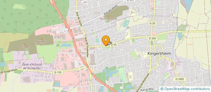 localisation de l'entreprise ALSA VERRE SARL  KINGERSHEIM