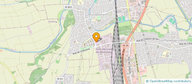 localisation de l'entreprise ALSAC'IMMOPLUS à MUNDOLSHEIM