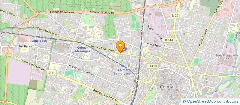 localisation de l'entreprise ALSACAR SARL à COLMAR