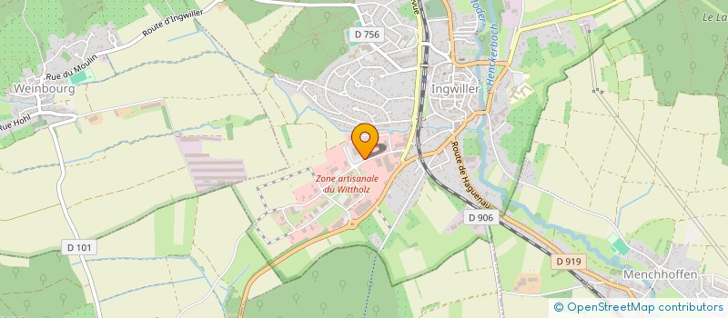 localisation de l'entreprise ALSACE PISCINES SERVICE à INGWILLER