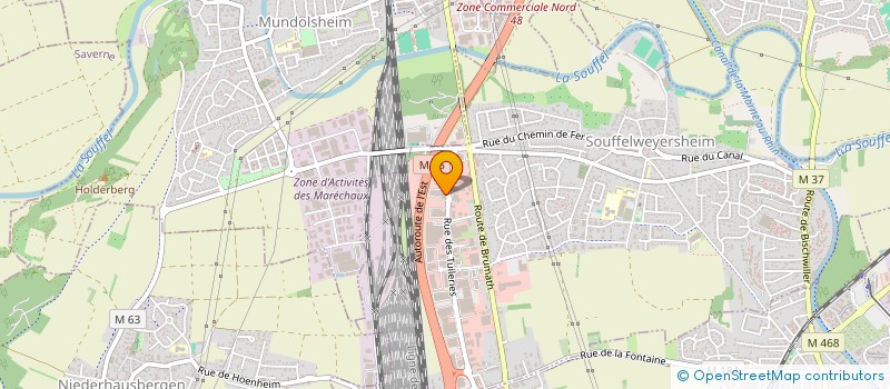 localisation de l'entreprise ALSACE VEHICULES INDUSTRIELS 67 à SOUFFELWEYERSHEIM