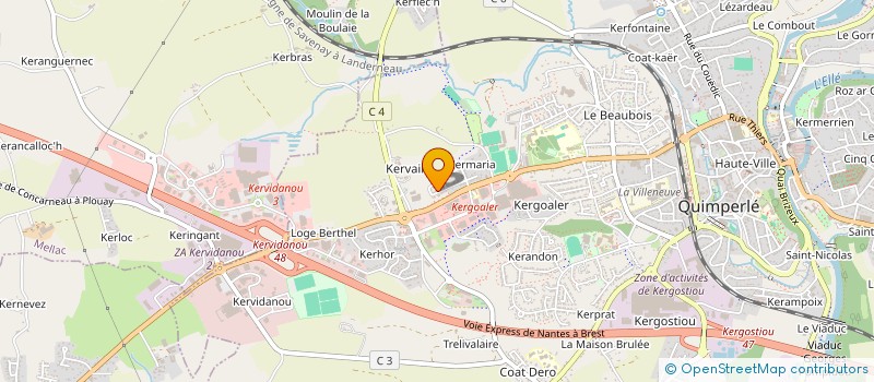 localisation de l'entreprise ALTERYS CONSEIL & FORMATION  QUIMPERLE