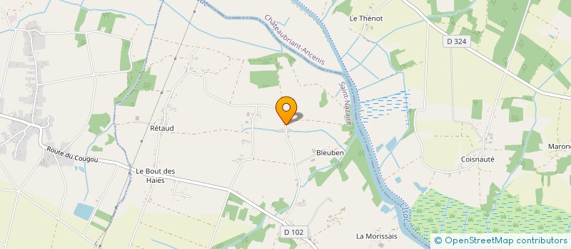 localisation de l'entreprise ALU FERMETURES DE L'OUEST  GUENROUET