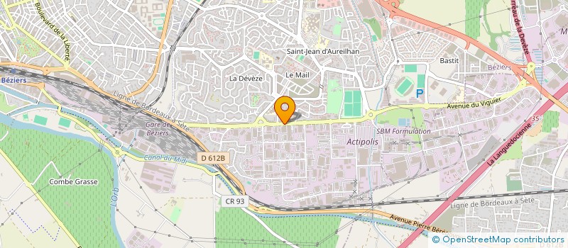 localisation de l'entreprise ALUMINIUM BOIS CONCEPTION & DIFFUSION à BEZIERS