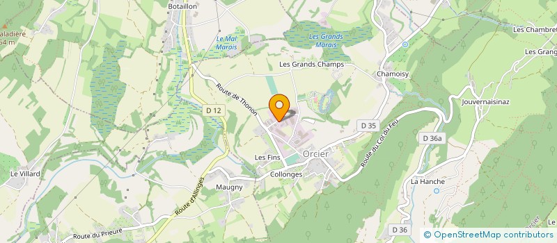 localisation de l'entreprise ALVA à ORCIER