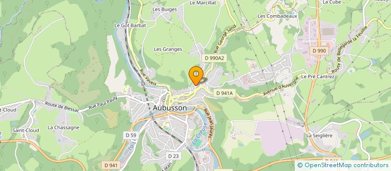 localisation de l'entreprise AM IMMOBILIER à AUBUSSON