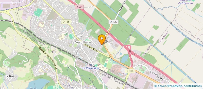 localisation de l'entreprise AM TOITURES NORD ISERE  LA VERPILLIERE