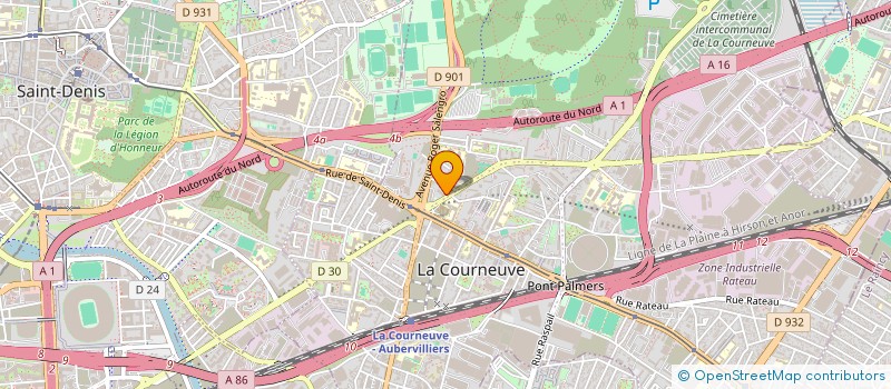 localisation de l'entreprise AMA TRANS à LA COURNEUVE