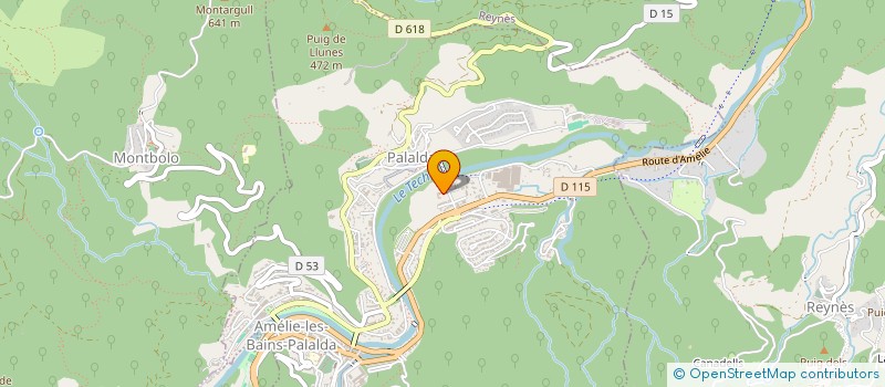 localisation de l'entreprise AMALIA TERRES DE LIENS  AMELIE-LES-BAINS-PALALDA