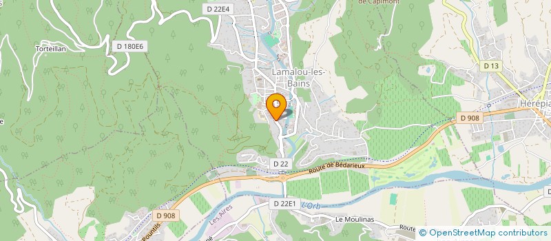 localisation de l'entreprise AMALO à LAMALOU-LES-BAINS