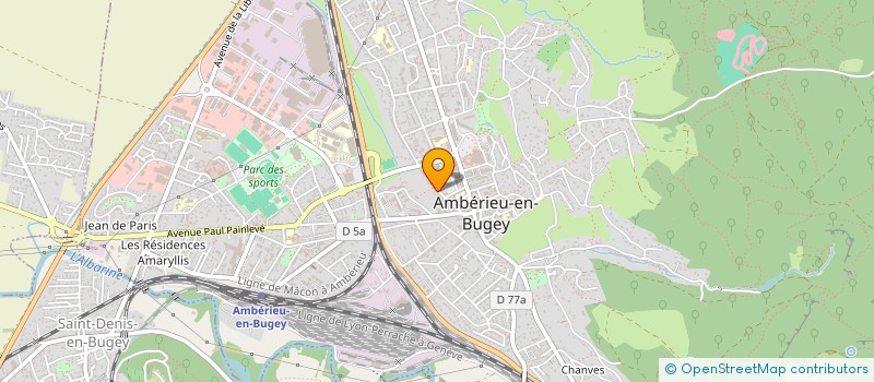 localisation de l'entreprise AMBERIEU AMBULANCES à SAINT-DENIS-EN-BUGEY