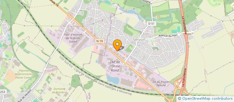 localisation de l'entreprise AMBIANCE 19  SERVON