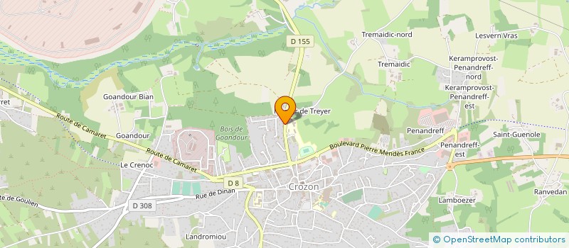 localisation de l'entreprise AMBULANCE AGREE ARMELLE LE BRIS à CROZON