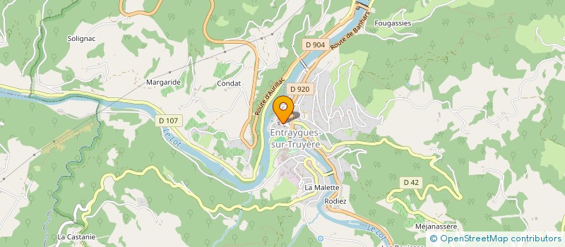 localisation de l'entreprise AMBULANCE ASSISTANCE à ENTRAYGUES-SUR-TRUYERE
