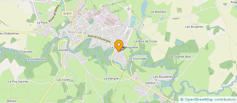 localisation de l'entreprise AMBULANCE BEUZE BOUSSAC à BOUSSAC