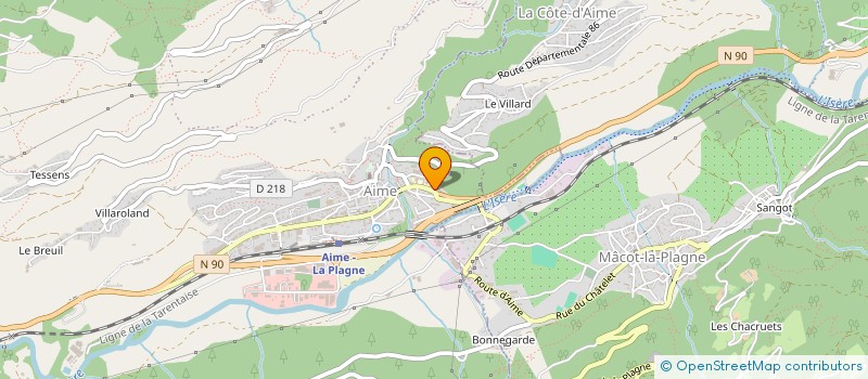 localisation de l'entreprise AMBULANCE MEDICAL SERVICE (A.M.S) à AIME-LA-PLAGNE