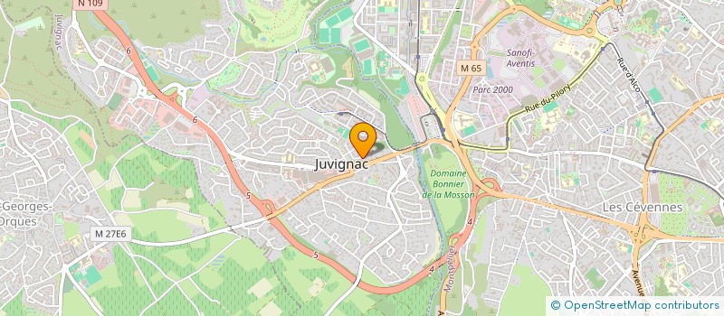 localisation de l'entreprise AMBULANCE SERVICE LANGUEDOCIENNE à JUVIGNAC