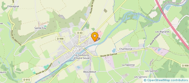 localisation de l'entreprise AMBULANCE TAXI EBREUIL 03 à EBREUIL