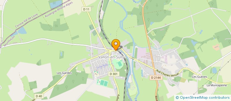 localisation de l'entreprise AMBULANCE TAXIS AUGER à VALLON-EN-SULLY