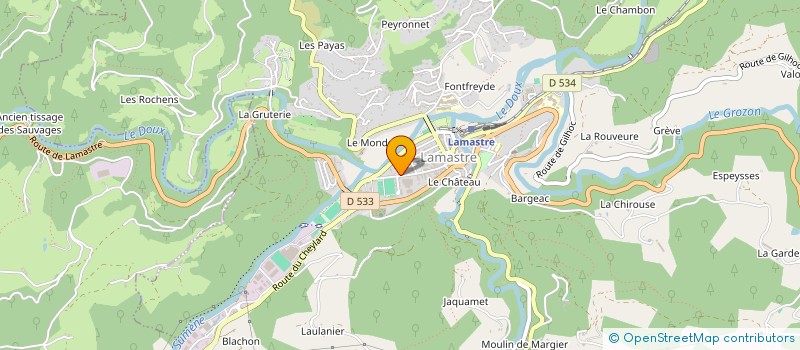 localisation de l'entreprise AMBULANCE VSL TAXIS VALLEE DU DOUX à LAMASTRE