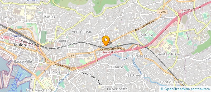 localisation de l'entreprise AMBULANCES ALIZES NOUVELLE à TOULON