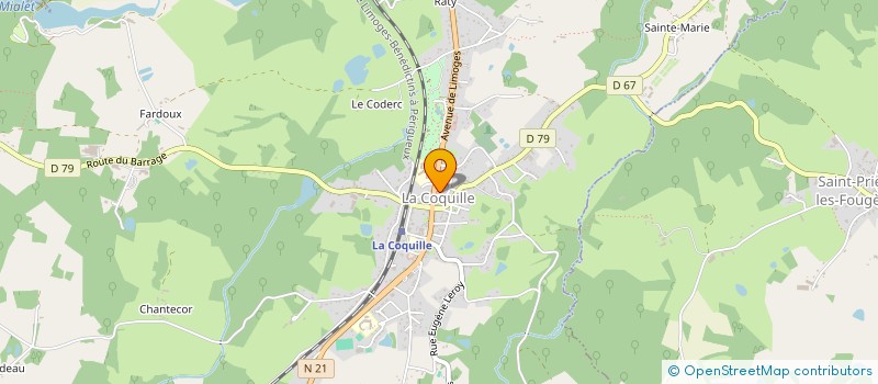localisation de l'entreprise AMBULANCES AYMARD à LA COQUILLE