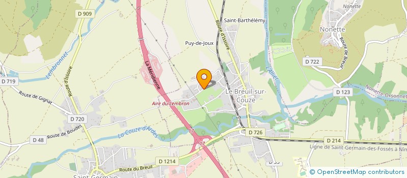 localisation de l'entreprise AMBULANCES BEZANGER TAXIS  LE BREUIL-SUR-COUZE