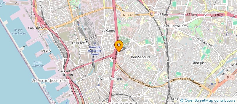 localisation de l'entreprise AMBULANCES BJR à MARSEILLE