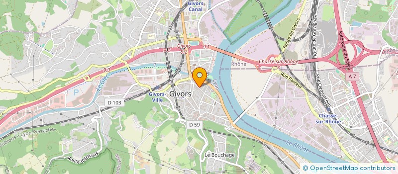 localisation de l'entreprise AMBULANCES CRISTAL  GIVORS