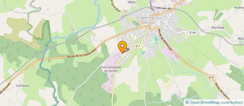 localisation de l'entreprise AMBULANCES DE L ARZON  CRAPONNE-SUR-ARZON